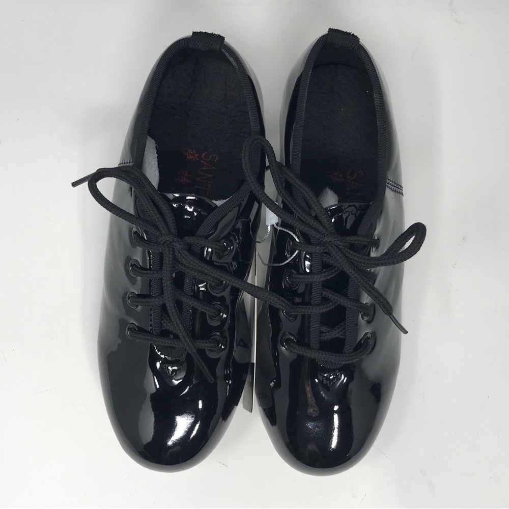 WUIWUIYU Lace Up Tap Dancing Shoes, Unisex Kid's Size 12(B)33 - Black - Picture 3 of 10